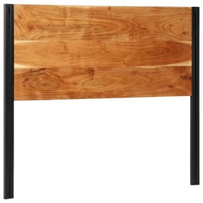 vidaXL Cabeceira de cama 120 cm madeira de acácia maciça/ferro