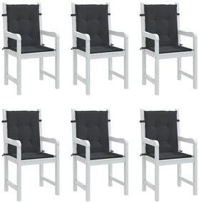 Almofadões lombares p/ cadeiras de jardim 6pcs oxford preto