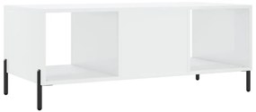 Mesa de centro 102x50x40 cm madeira processada branco brilhante