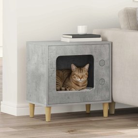 vidaXL Casa para Gatos Concreto 51 x 30 x 52 cm Madeira processada