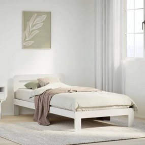 Cama sem colchão 90x190 cm madeira de pinho maciça branco