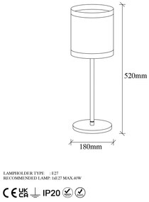 Candeeiro de Mesa Way – Vintage – 18 x 18 x 52 cm