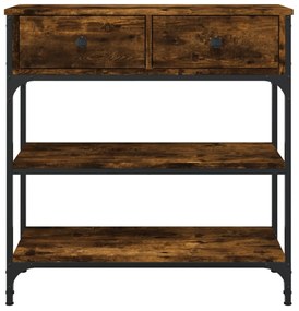 Mesa consola 72,5x25x75 cm derivados de madeira carvalho fumado