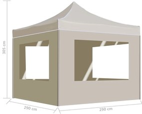 Tenda dobrável profissional com paredes alumínio 3x3m creme