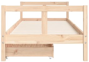 Estrutura de cama infantil c/ gavetas 80x200 cm pinho maciço