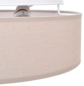 Luzes de Teto com Abajur Estrelado Taupe Ø 38 cm Tecido E27