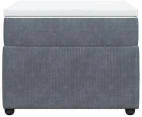 Cama com molas/colchão 100x200 cm veludo cinza-escuro