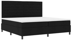 Cama Box com Colchão e LED Preta 200x200 cm em Tecido