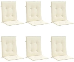 Almofadões lombares p/ cadeiras de jardim 6pcs oxford creme