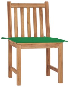 Cadeiras de jardim c/ almofadões 2 pcs teca maciça