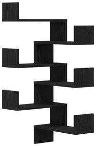 Conjuntos de Prateleiras de Parede vidaXL 2 pcs Carvalho Preto 40x40x4