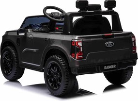 Jipe elétrico para crianças Ford Ranger,12V com pneus de borracha, banco em pele sintética Cinzento