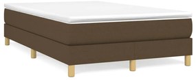 vidaXL Cama boxspring com colchão 120x190 cm tecido castanho-escuro