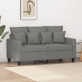 vidaXL Sofá de 2 lugares em tecido 120 cm cinzento-escuro