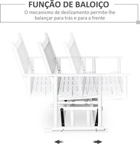 Banco Baloiço de Jardim de 2 Lugares – Balancelle Blanche – Branco – 1