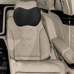 vidaXL Travesseiro para o Pescoço Preto 30,5 x 21,5 x 13 cm Malha 4D