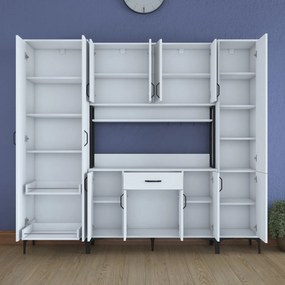 Armário Multiuso JE132 – Branco – 220x198,6x40 cm