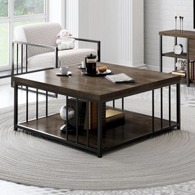 Mesa de Centro Zenn – Nogueira Preta – 90x90x40 cm