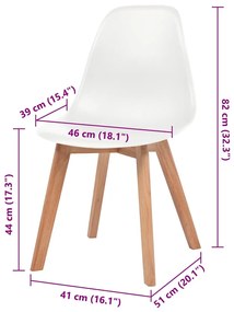 Cadeiras de jantar 2 pcs plástico branco