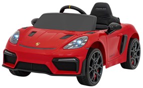 Carro elétrico para Crianças 12V Porsche Spyder RS 718 com Rodas Espuma EVA, assento couro ecológico Carga até 30 kg Pintado Vermelho