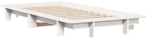 Cama sem colchão 75x190 cm madeira de pinho maciça branco
