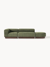 Módulo com chaise longue em teddy-bouclé com repousa pés Natalie
