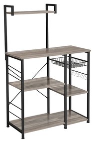 Estante de bancada para cozinha com prateleiras | VASAGLE | 90 x 40 x 134 cm | preto | KKS035B02.