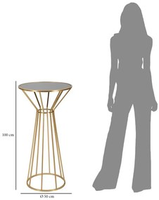 MESA APOIO REDONDA SIMPLE NEW Ø 50X100 CM DOURADO