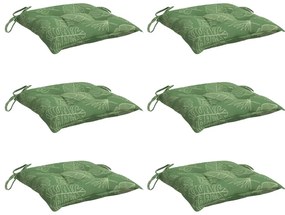 Almofadões para cadeira 6 pcs 40x40x7 cm tecido padrão folhas