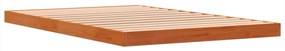 Estrutura de cama 120x190 cm madeira pinho maciça castanho cera