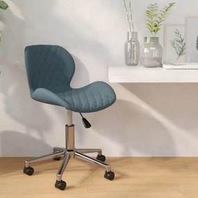 vidaXL Cadeira de jantar giratória veludo azul
