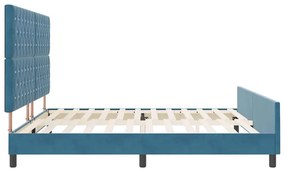 Cama vidaXL Azul Escuro 200x200 cm Veludo