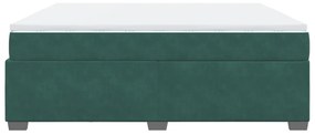 Cama com molas/colchão 180x200 cm veludo verde-escuro