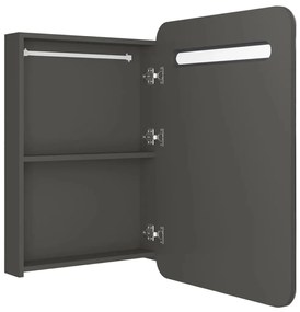 Armário espelhado p/ casa de banho LED 60x11x80 cm antracite