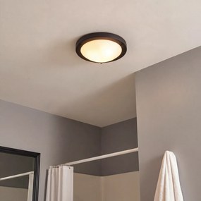 Luminária de superfície moderna preta 31cm IP44 - Yuma