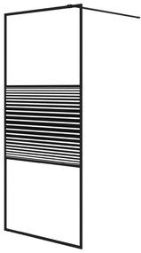 Divisória de chuveiro c/ vidro ESG transparente 90x195 cm preto