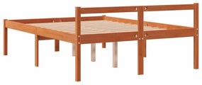 Cama para idosos 140x190 cm madeira pinho maciça castanho cera