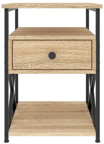 Mesa de cabeceira 40x42x55 cm derivados madeira carvalho sonoma