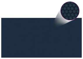 Película p/ piscina PE solar flutuante 1200x600 cm preto e azul