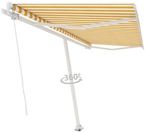 Toldo retrátil manual independente 450x300 cm amarelo e branco