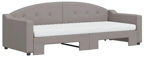 Sofá-cama c/ gavetão/colchões 80x200cm tecido cinza-acastanhado