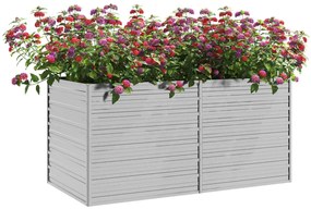 Canteiro elevado de jardim 160x80x77cm aço galvanizado prateado