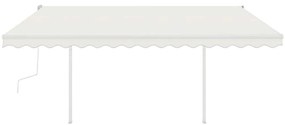 Toldo retrátil manual com luzes LED 4x3 m cor creme