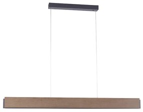 Candeeiro de suspensão castanho 121 cm com LED e comando remoto - Ajdin Moderno