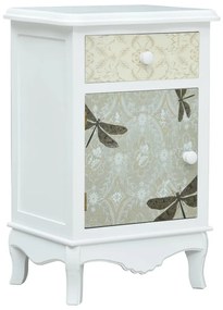 vidaXL Mesa de cabeceira 40x30x62 cm MDF branco e cinzento