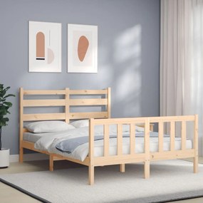 Estrutura de cama com cabeceira 120x200 cmmadeira maciça