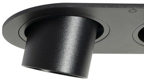 Set van 6 inbouwspots zwart GU10 35mm kantelbaar 2-lichts - Installa Moderno