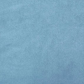 Banqueta com arrumação redonda veludo 31 x 37 cm azul-claro