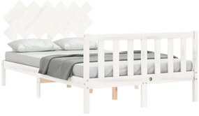 Cama sem colchão 120x200 cm madeira de pinho maciça branco