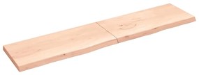 Prateleira de parede 220x50x(2-6)cm carvalho maciço não tratado